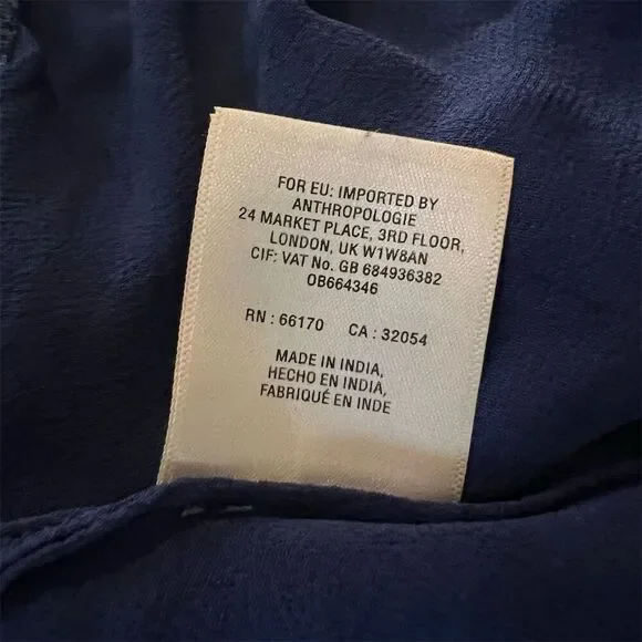 Akemi + Kin Anthropologie Women's XS Blue Pleated Tassel Tank Top Sleeveless - Picture 7 of 7